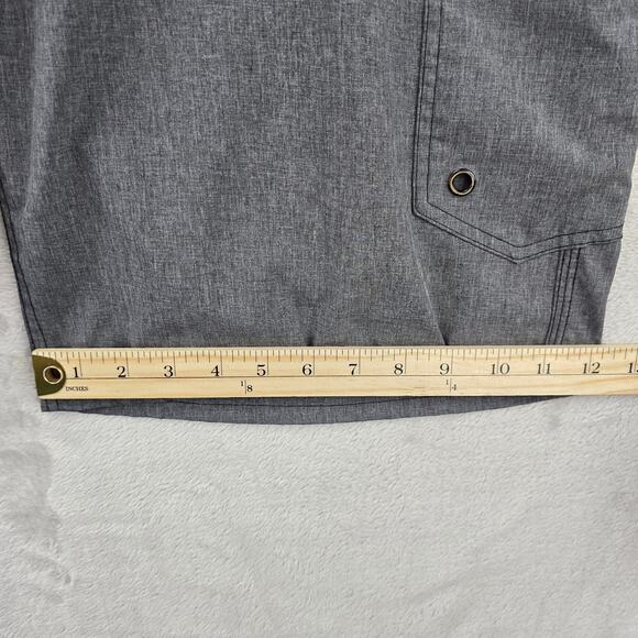 Vintage No Fear Performance Shorts Size 38 Gray Y2K Cargo Lightweight - Picture 11 of 12
